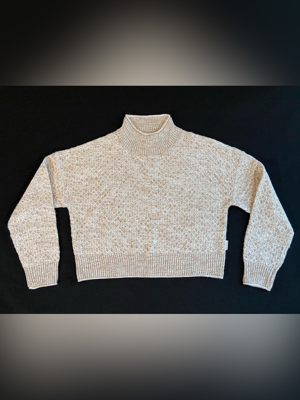 Calvin Klein Jeans Cream Textured Mock Neck Sweater